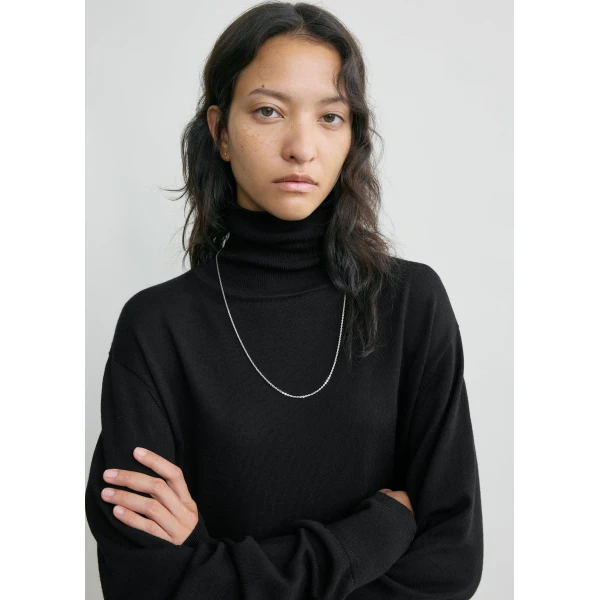 Toteme Merino turtleneck in Black Knit, view 5