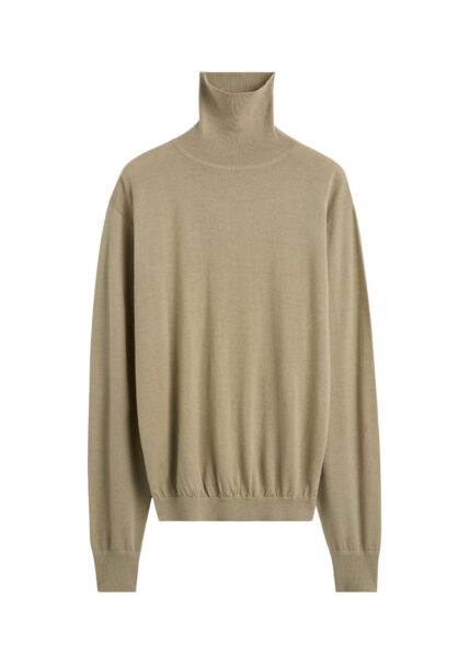 Totême Merino turtleneck in Desert - Knitwear - Scandinavian Minimalist Luxury at Luxury Shoes 