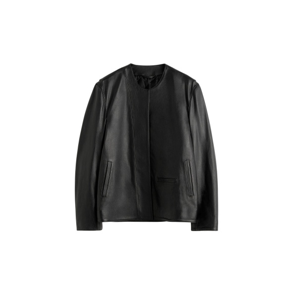 Totême Minimal biker jacket in Black - Jackets - Scandinavian Minimalist Luxury at Luxury Shoes 
