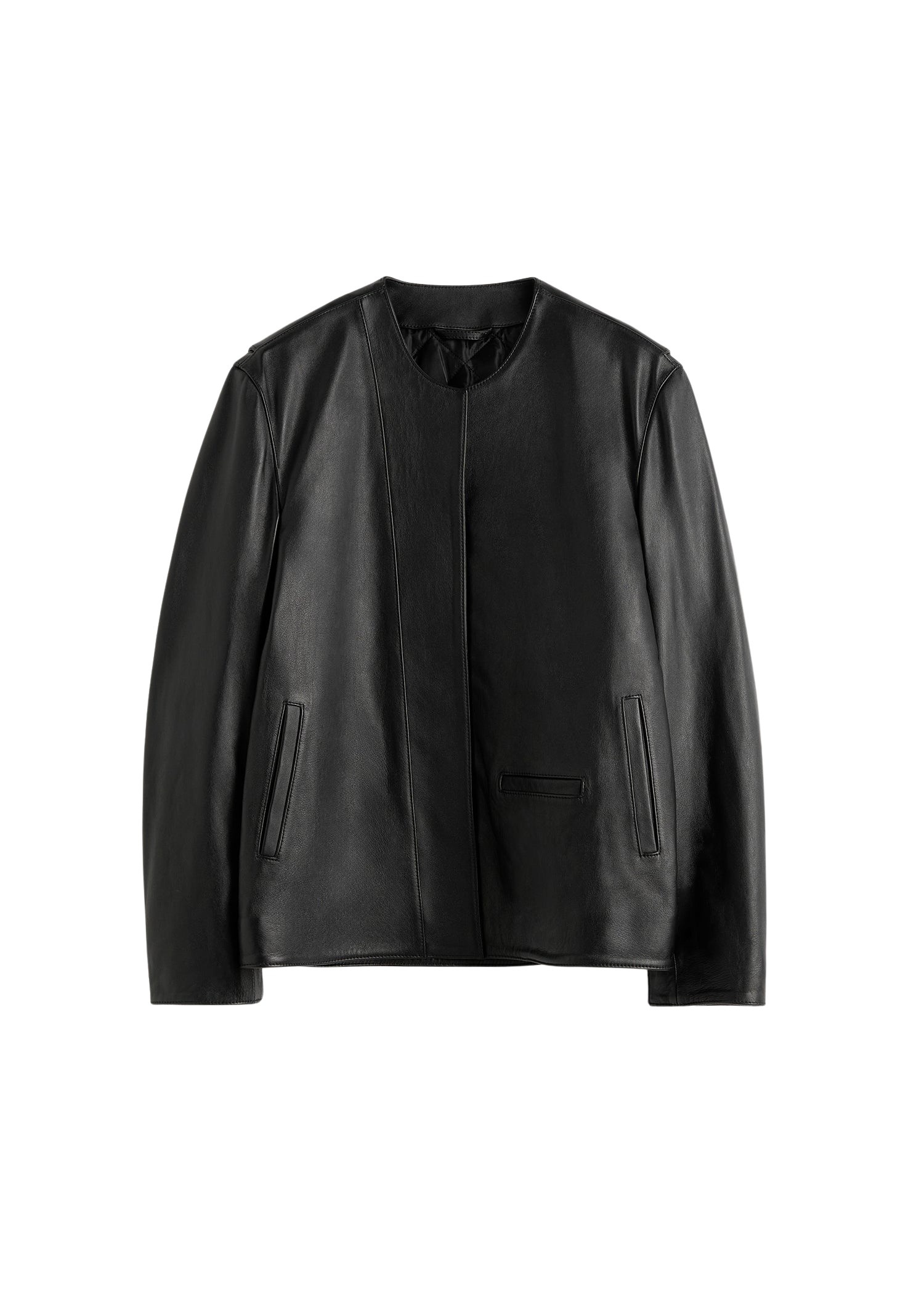 Totême Minimal biker jacket in Black - Jackets - Scandinavian Minimalist Luxury at Luxury Shoes 