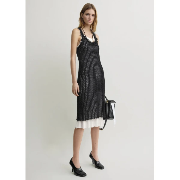 Toteme Mohair knit tank dress in Black, view 2