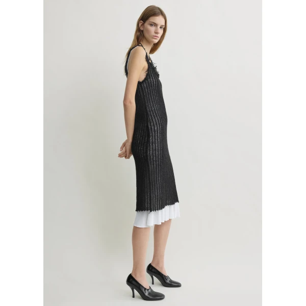 Toteme Mohair knit tank dress in Black, view 3