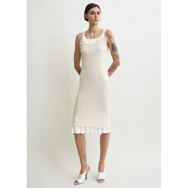 Toteme Mohair knit tank dress in Off-white, view 2