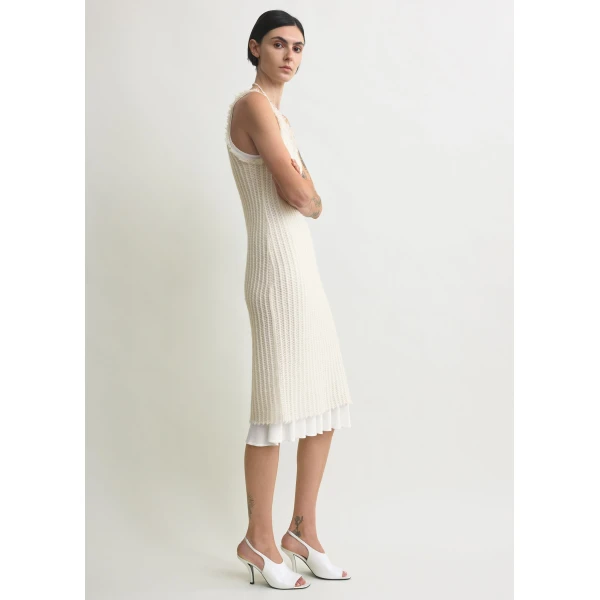 Toteme Mohair knit tank dress in Off-white, view 3