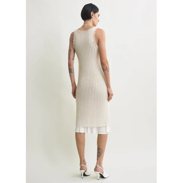 Toteme Mohair knit tank dress in Off-white, view 4