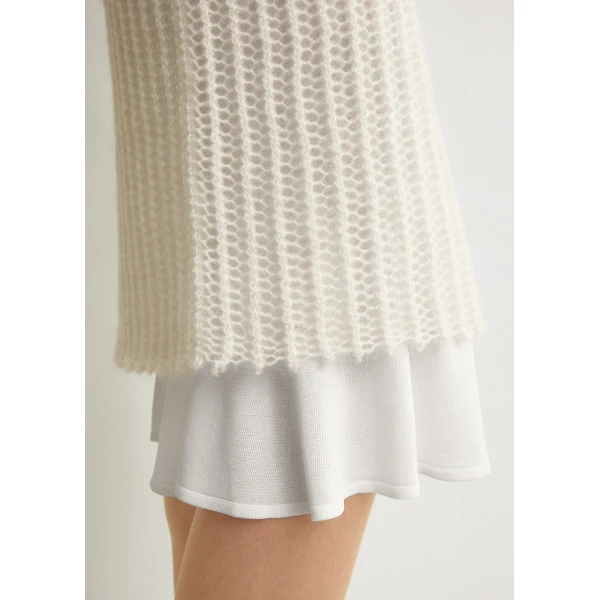 Toteme Mohair knit tank dress in Off-white, view 5