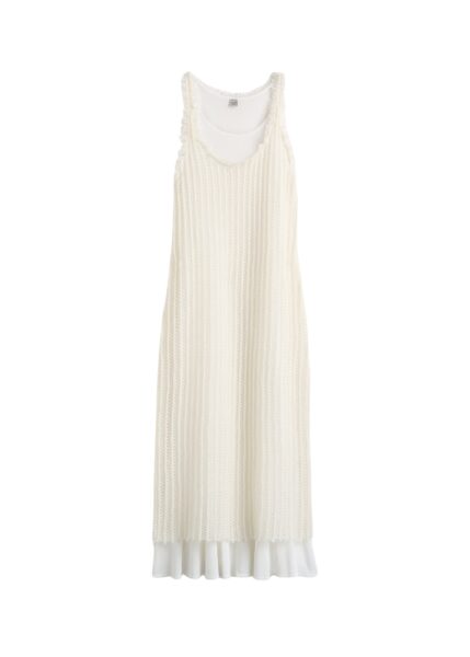 Totême Mohair knit tank dress in Off-white - Dresses - Scandinavian Minimalist Luxury at Luxury Shoes 