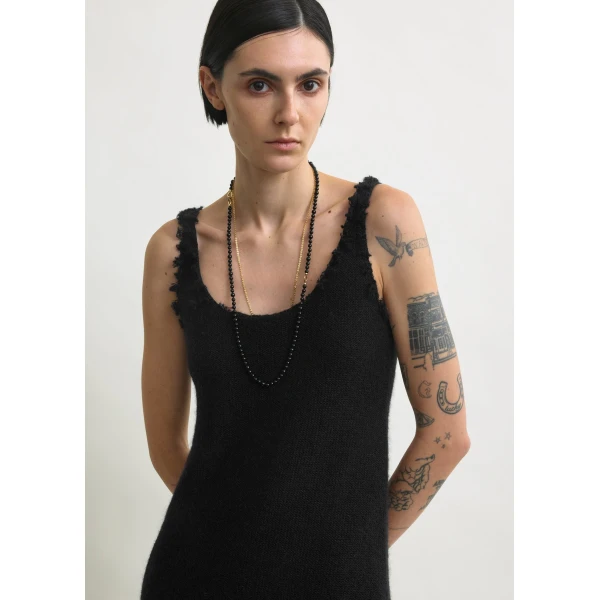 Toteme Mohair knit tank in Black, view 2