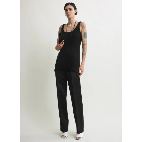 Toteme Mohair knit tank in Black, view 3