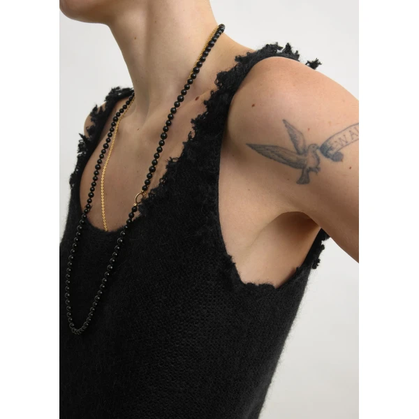Toteme Mohair knit tank in Black, view 6