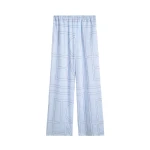 Toteme Monogram cotton-blend pj bottoms in Sky