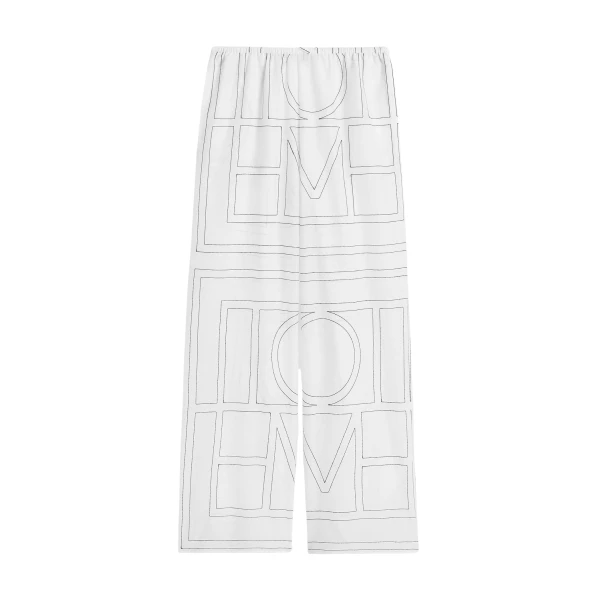 Toteme Monogram cotton-blend pj bottoms in White / Black