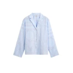 Toteme Monogram cotton-blend pj top in Sky