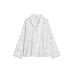 Toteme Monogram cotton-blend pj top in White / Black