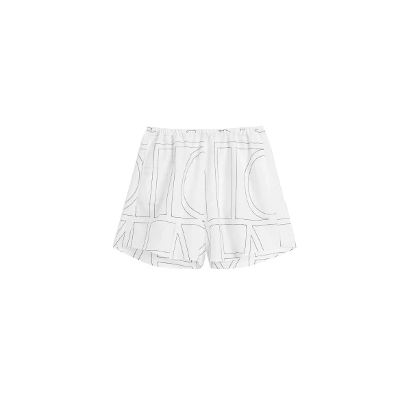 Toteme Monogram cotton pj shorts in White / Black