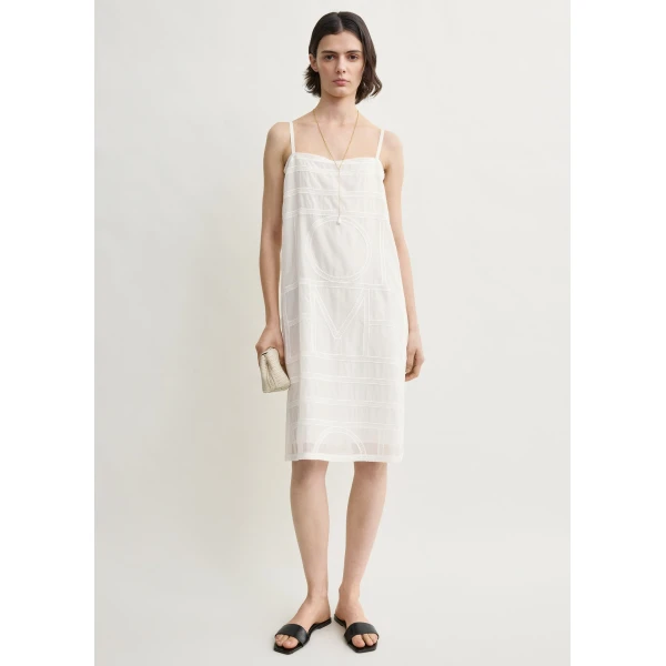 Toteme Monogram cotton voile dress in White, view 2