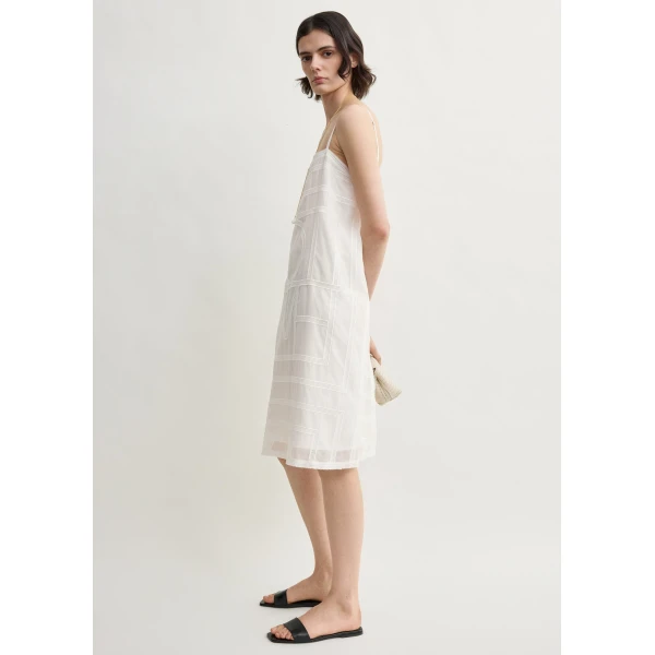 Toteme Monogram cotton voile dress in White, view 3