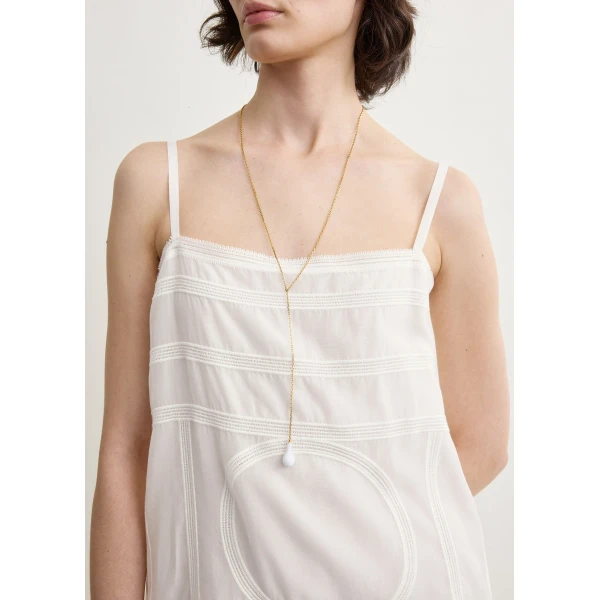 Toteme Monogram cotton voile dress in White, view 5