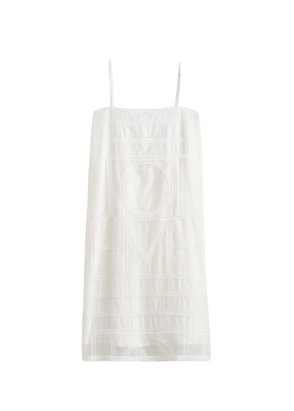 Totême Monogram cotton voile dress in White - Dresses - Scandinavian Minimalist Luxury at Luxury Shoes 