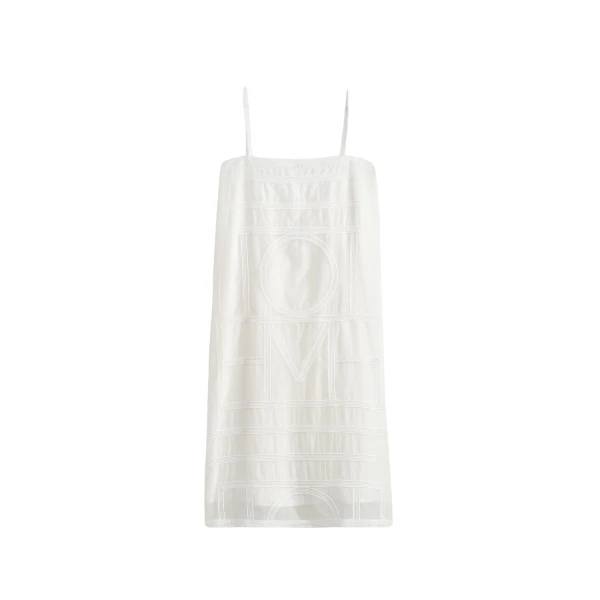 Toteme Monogram cotton voile dress in White