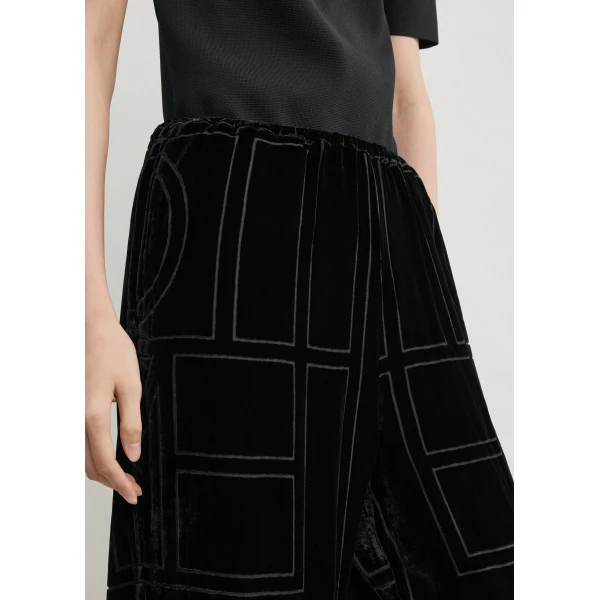 Toteme Monogram devoré pj bottoms in Black, view 5