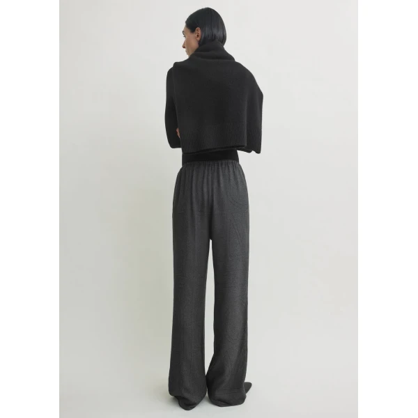 Toteme Monogram flannel pj bottoms charcoal in Charcoal melange, view 4