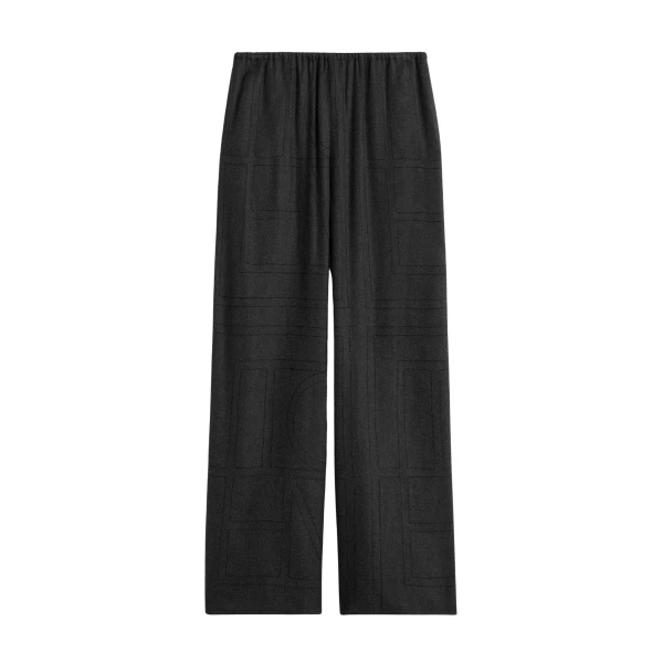 Toteme Monogram flannel pj bottoms charcoal in Charcoal melange