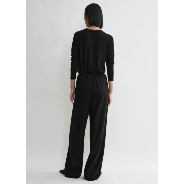 Toteme Monogram flannel pj bottoms in Black, view 4