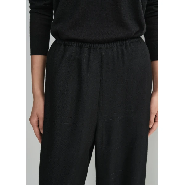 Toteme Monogram flannel pj bottoms in Black, view 5