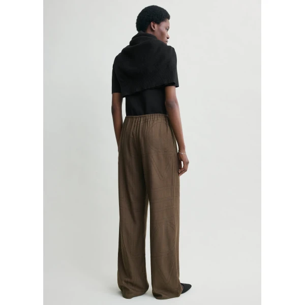 Toteme Monogram flannel pj bottoms in Dark brown, view 4