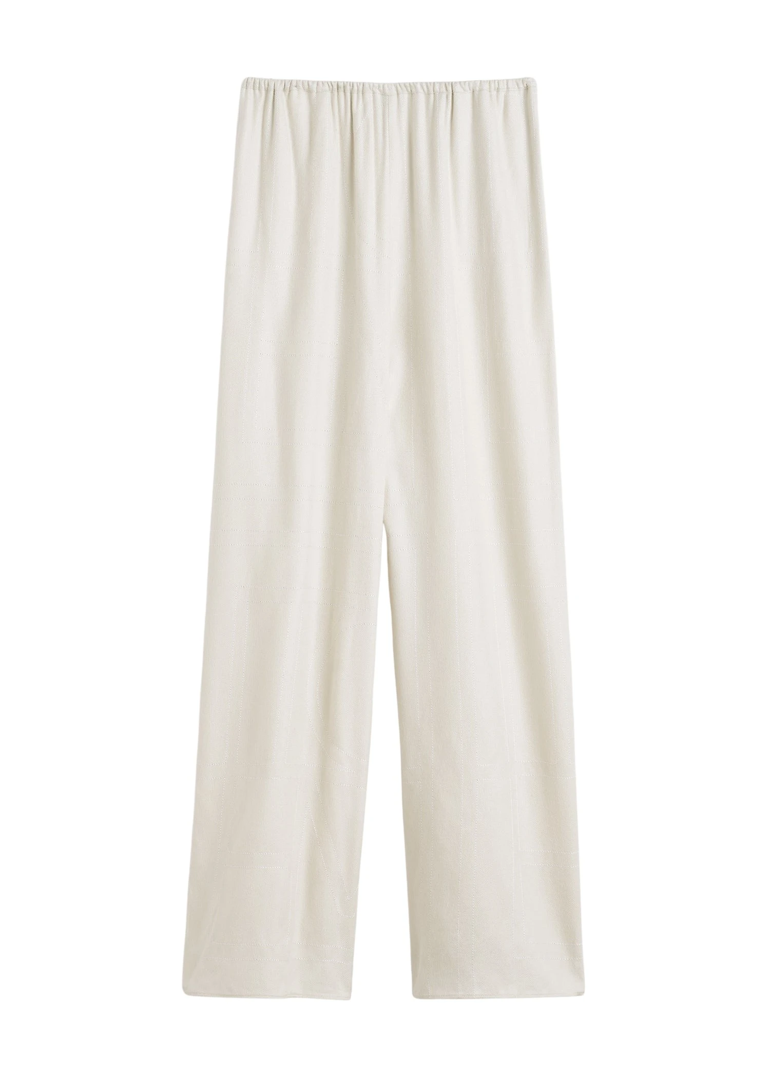 Toteme Monogram flannel pj bottoms in Ecru
