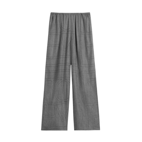 Toteme Monogram flannel pj bottoms in Smoke melange