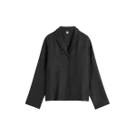 Toteme Monogram flannel pj top charcoal in Charcoal melange