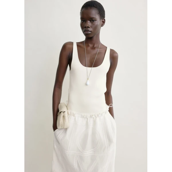 Toteme Monogram mini skirt in White, view 5