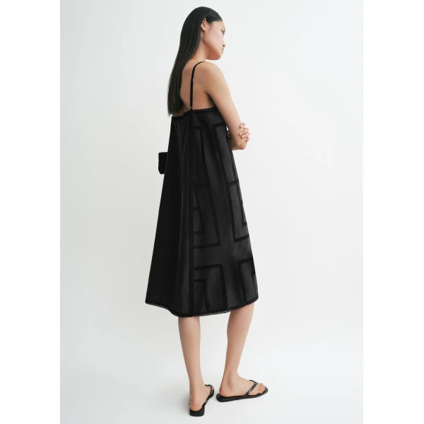 Toteme Monogram silk dress in Washed black, view 4