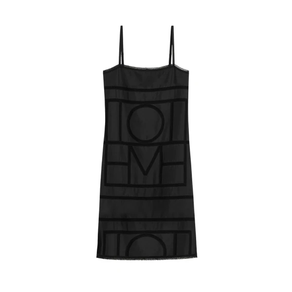 Toteme Monogram silk dress in Washed black