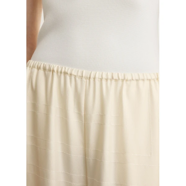 Toteme Monogram silk pj bottoms in Cream, view 5