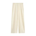 Toteme Monogram silk pj bottoms in Cream