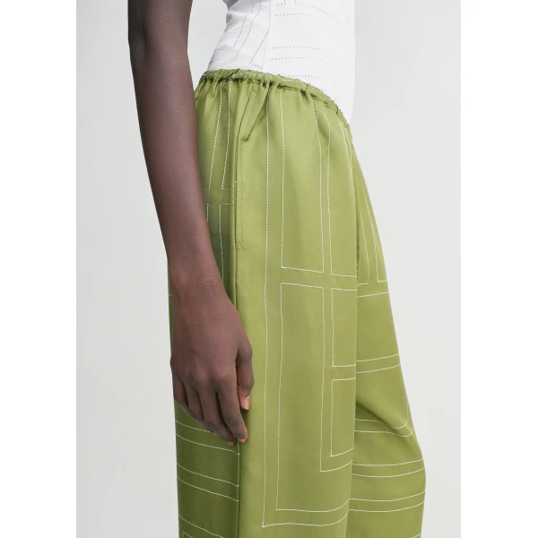 Toteme Monogram silk pj bottoms in Laurel, view 5