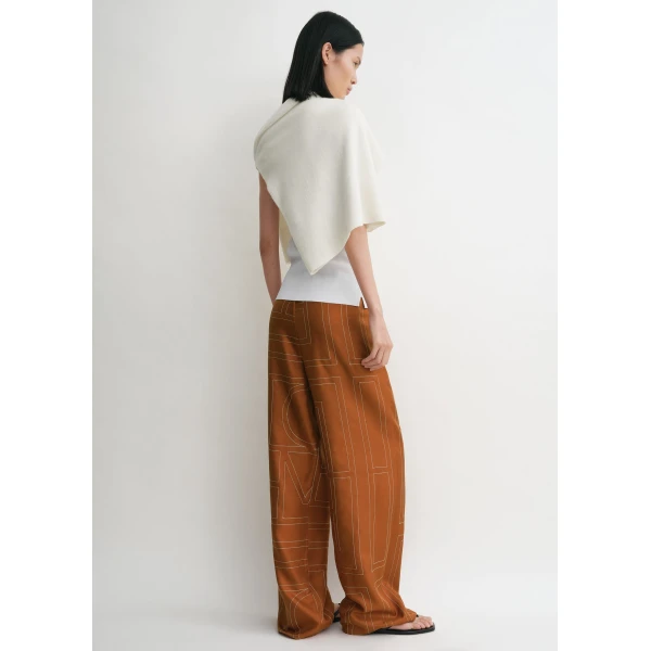 Toteme Monogram silk pj bottoms in Terracotta, view 4
