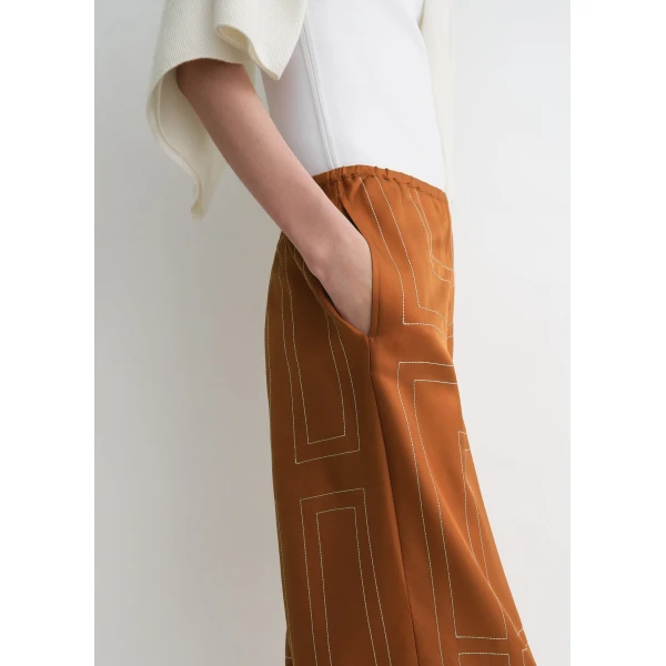 Toteme Monogram silk pj bottoms in Terracotta, view 6