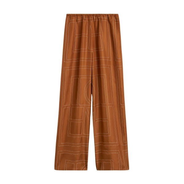 Toteme Monogram silk pj bottoms in Terracotta