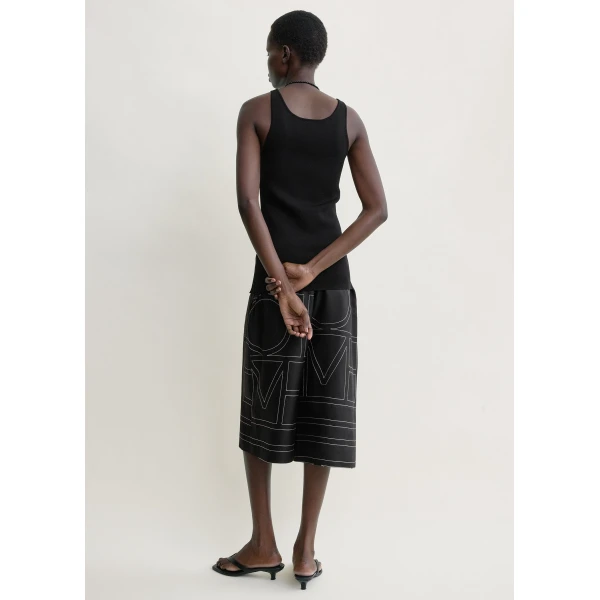 Toteme Monogram silk pj culottes in Black Shorts, view 4