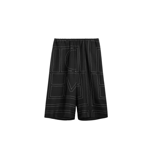 Toteme Monogram silk pj culottes in Black Shorts