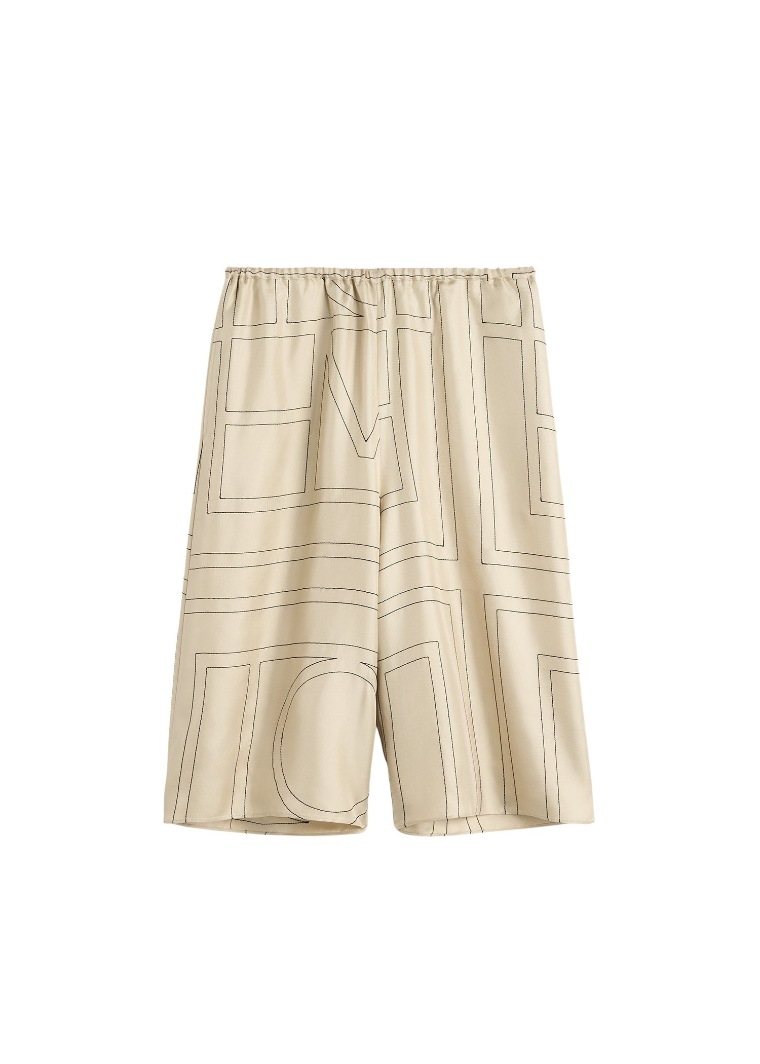Totême Monogram silk pj culottes in Ivory - Shorts - Scandinavian Minimalist Luxury at Luxury Shoes 