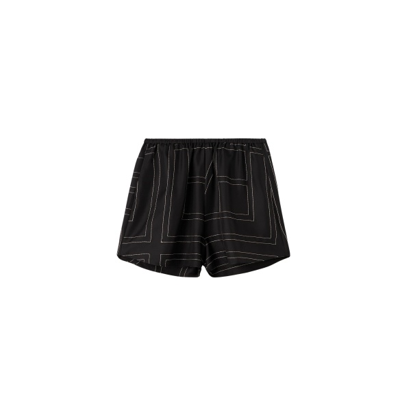 Totême Monogram silk pj shorts black in Black monogram - Pants - Scandinavian Minimalist Luxury at Luxury Shoes 