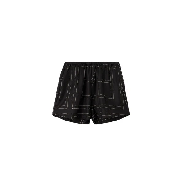 Toteme Monogram silk pj shorts black in Black monogram