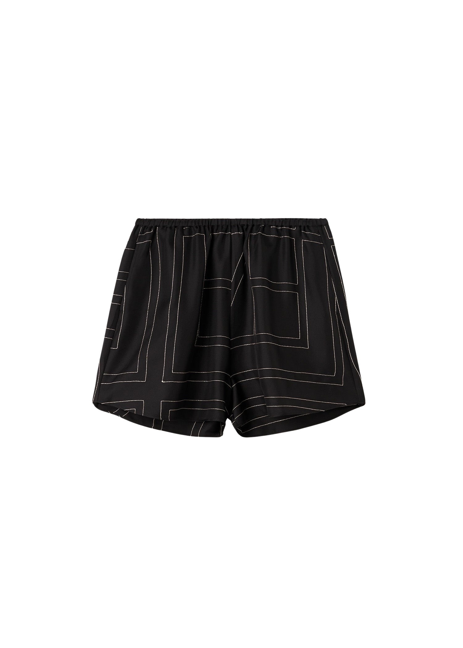 Totême Monogram silk pj shorts black in Black monogram - Pants - Scandinavian Minimalist Luxury at Luxury Shoes 