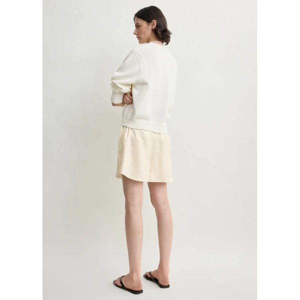 Toteme Monogram silk pj shorts in Cream, view 4