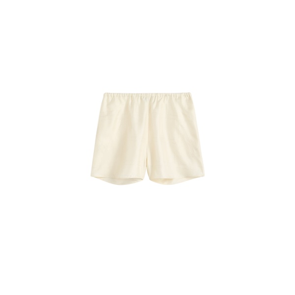 Totême Monogram silk pj shorts in Cream - Shorts - Scandinavian Minimalist Luxury at Luxury Shoes 